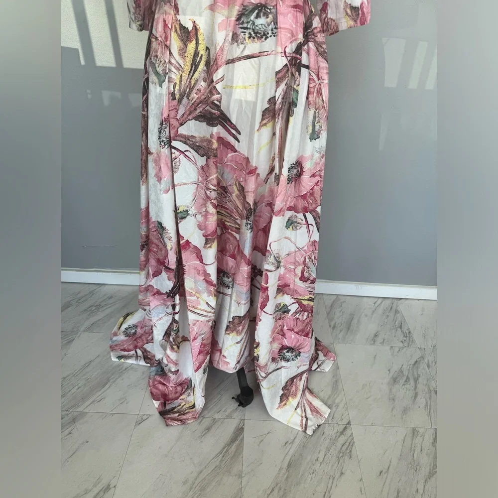 Bechetti- floral maxi dress made in Italy V3-3 - Picture 6 of 7